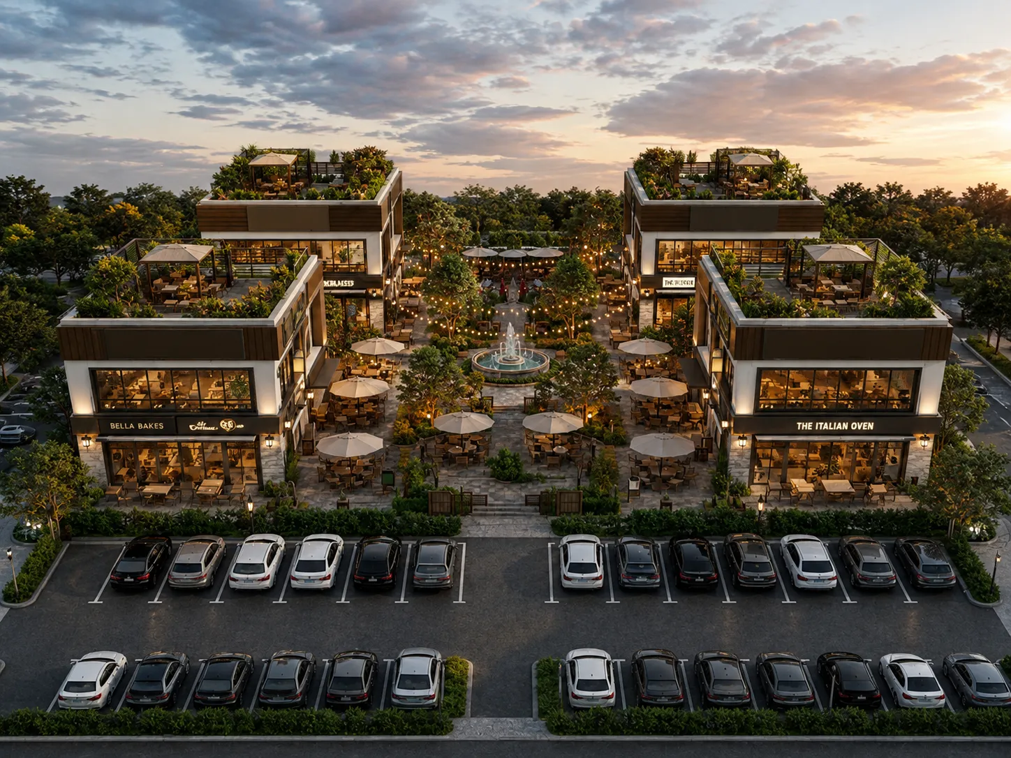 Artist impression of the entrance at Flavour Town, a commercial plots project in Dholera